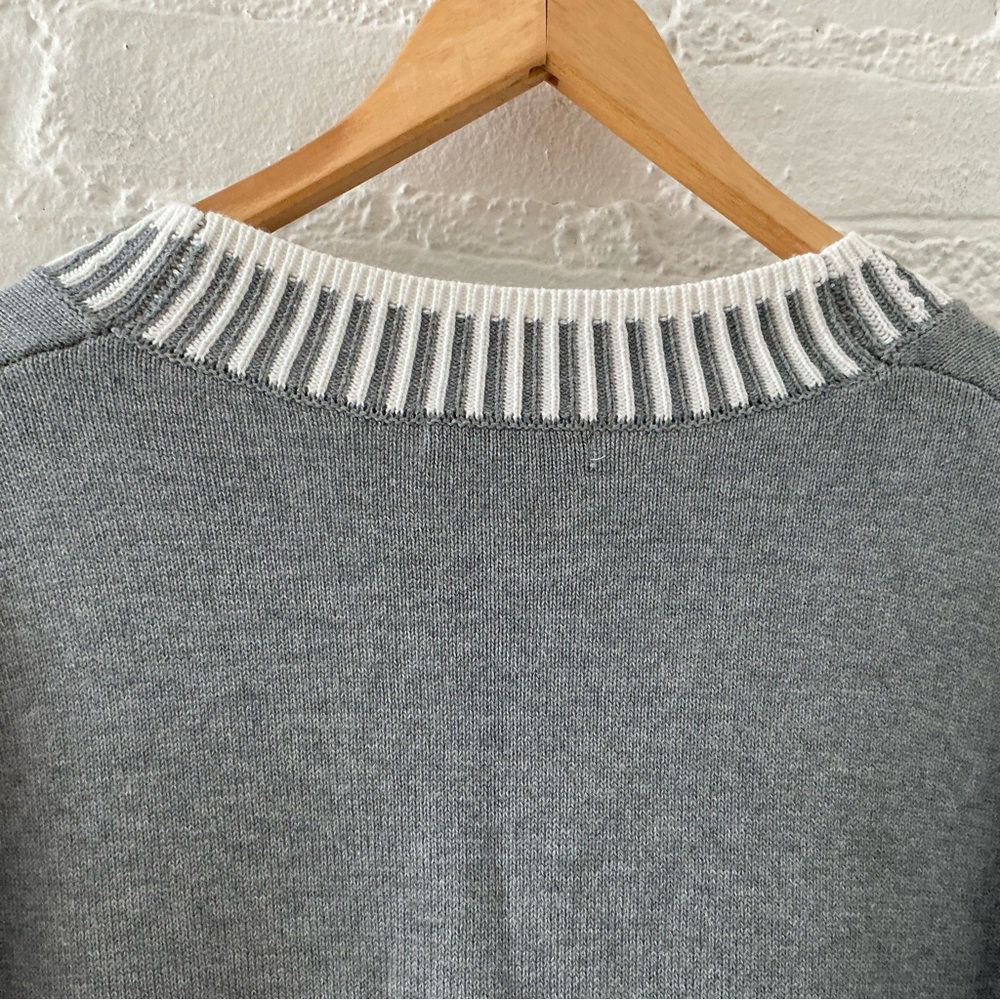 PrettyGarden Long Sleeve Relaxed Fit Gray Knit Cardigan Button Up Sweater Preppy - Picture 8 of 11
